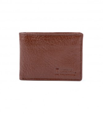 National Geographic Urano Leather Wallet Brown -2x10.5x8cm