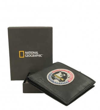 National Geographic Berlin leather wallet black -2x10,5x8cm