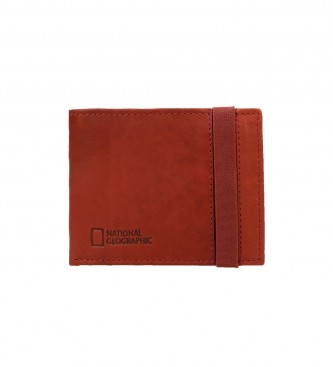 National Geographic Leather wallet Rock Americano Red 11x9x2cm