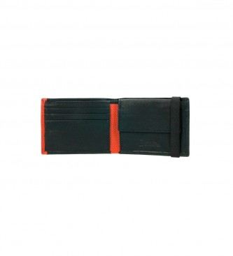 National Geographic Volcano leather wallet black, orange -2x10,5x8cm- 