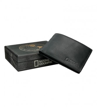 National Geographic Leather wallet Day&Night; black -2x11x9 cm