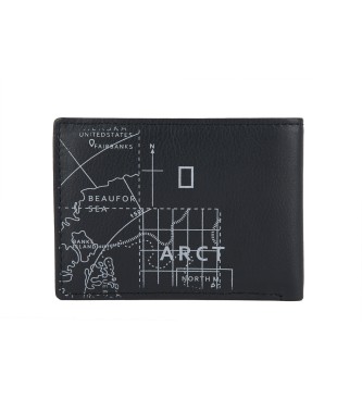 National Geographic Artic leather wallet black -2X10,5X8Cm