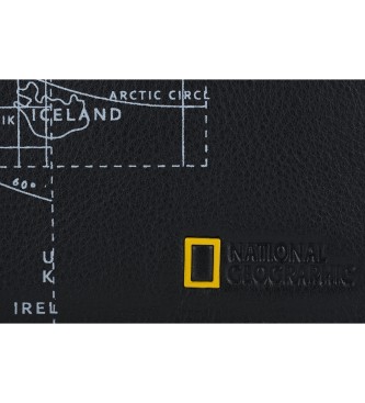National Geographic Portefeuille en cuir Artic noir -2X10,5X8Cm