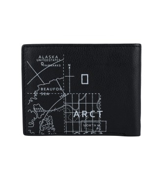 National Geographic Leather wallet Artic Black -2X11X9Cm