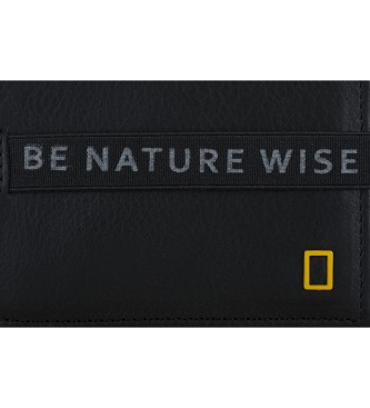 National Geographic Portefeuille Polar en cuir noir -2X11X9Cm
