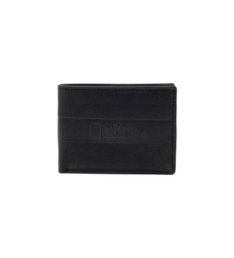 National Geographic Leather wallet Space Americano Mini black -2X10,5X8Cm