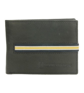 National Geographic Leather wallet Sunset Black -2X10,5X8Cm