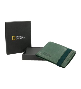 National Geographic Leather wallet Rock green -2X11X9Cm