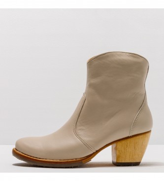 Neosens Skórzane buty za kostkę S3096 Munson beżowe -Wysokość obcasa 5,5cm