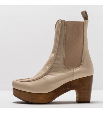 Neosens Leather ankle boots S3264 St.laurent beige -Heel height 8cm