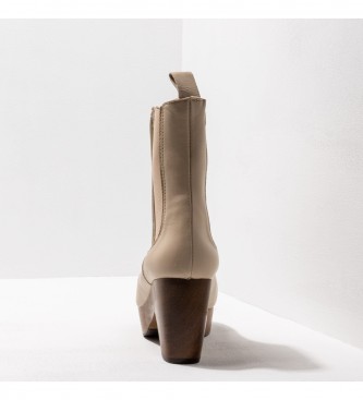 Neosens Leather ankle boots S3264 St.laurent beige -Heel height 8cm