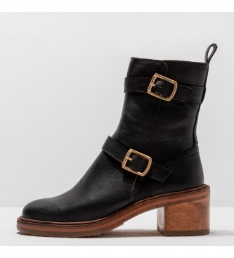 Neosens Skórzane buty za kostkę S3330 Ruby czarne -Wysokość obcasa 6,5cm