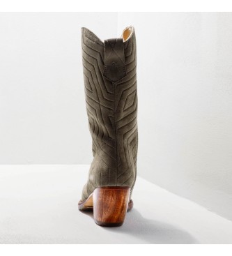Neosens Leather boots S3098S Vesuvius green -Heel height: 5,5cm