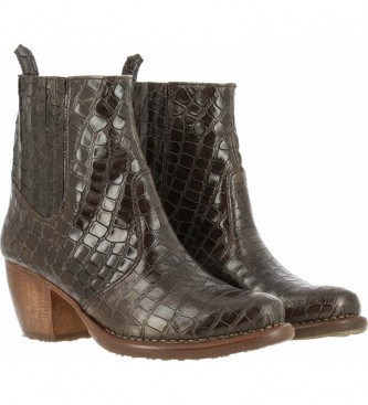 Neosens Stivali in pelle di alligatore marrone S3102 - Altezza del tacco: 5,5 cm
