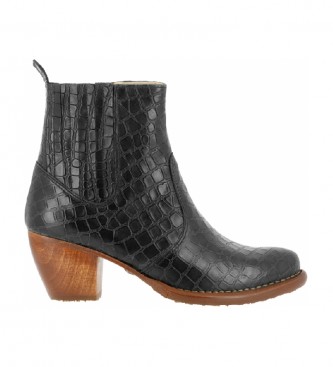 Neosens Ankle Boots S3102 Alligator Black -Heel height: 5.5cm