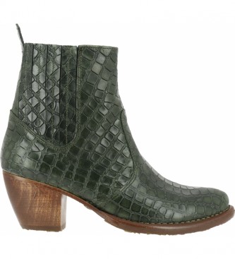 Neosens Knchelhohe Stiefel aus grnem Alligatorleder S3102 - Absatzhhe: 5,5cm