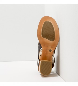 NEOSENS Sandálias de couro S3146P Verdiso impressão animal - Altura do calcanhar: 5cm