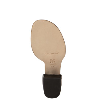 Neosens Usnjeni sandali S3173 črni -Višina pete 6 cm