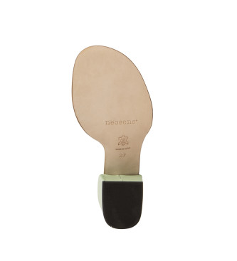Neosens Usnjeni sandali S3174 zeleni -Višina pete 6 cm