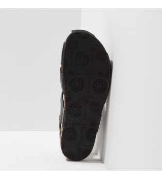 Neosens Sandlias de Pele Restaurada Ebony Rondo Leather Preto