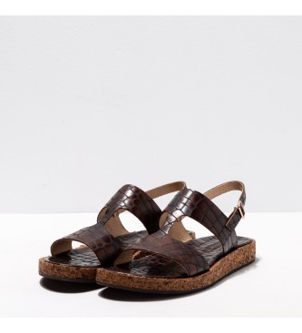 Neosens Leather sandals Fantasy Alligator Wax Brown Tardana brown