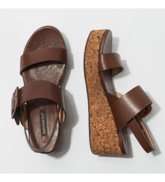 Neosens Restored Skin Brown Arroba brown leather sandals -Height: 6.5cm