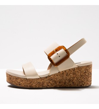 Neosens Restored Skin Cream Arroba beige leather sandals -Height: 6 cm