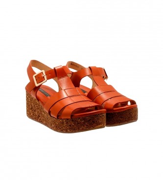 Neosens Leather Sandals Arroba red -Height wedge 6,5cm