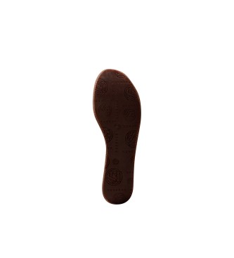 Neosens Sandlias de couro vermelho Arroba -Cunha de altura 6,5cm