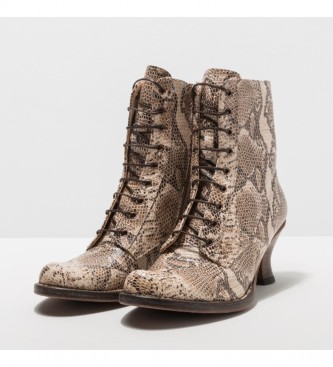 Neosens Leather ankle boots S659 Rococo beige, animal print