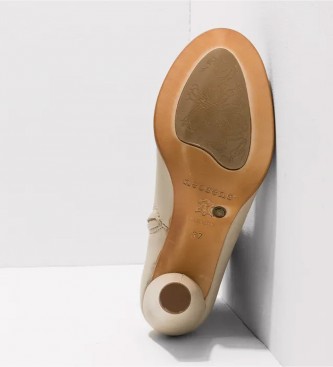 Neosens Botas de couro para tornozelo S939 Beba branco -Altura do calcanhar 7.5cm