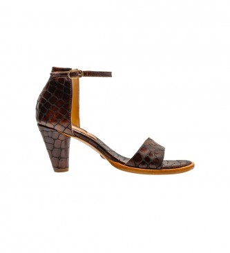 Neosens Leather Sandals S990 Montua brown -Heel height 7,5cm