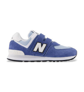 New Balance Baskets en cuir 574 Hook & Loop bleu