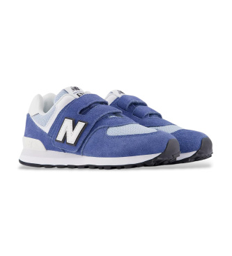 New Balance Baskets en cuir 574 Hook & Loop bleu