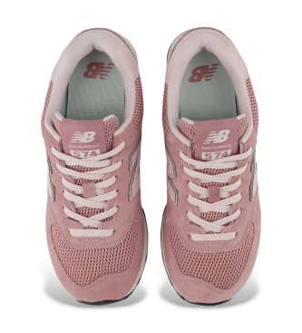 New Balance Baskets en cuir 574 rose