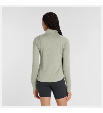 New Balance Athletics Heat Grid 1/2 Zip T-Shirt zelena