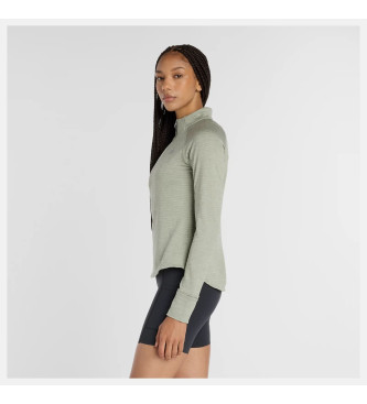 New Balance Athletics Heat Grid 1/2 Zip T-Shirt zelena