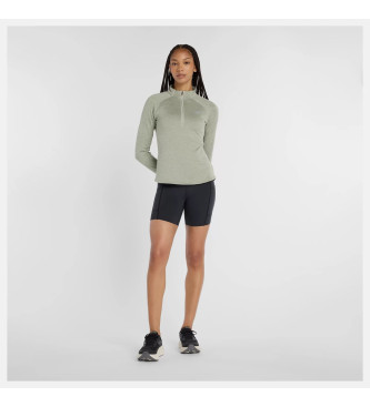 New Balance Athletics Heat Grid 1/2 Zip T-Shirt zelena