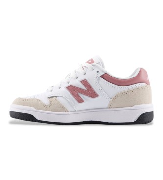 New Balance Baskets B480 Dentelle blanche, rose