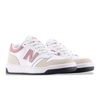 New Balance Baskets B480 Dentelle blanche, rose