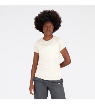 New Balance T-shirt com logtipo empilhado bege Essentials