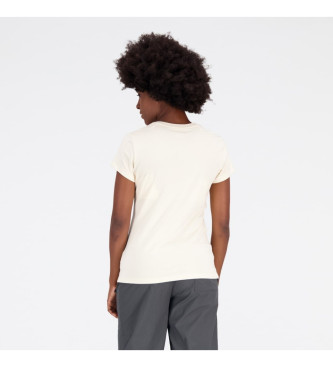 New Balance T-shirt com logtipo empilhado bege Essentials