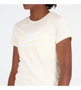 New Balance Essentials stacked logo t-shirt beige