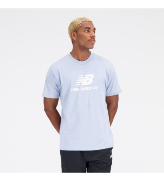 New Balance Koszulka Essentials Stacked w kolorze niebieskim
