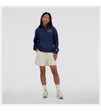 New Balance Pletena majica Iconic Oversized Navy Collegiate