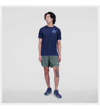 New Balance T-shirt blu navy con grafica Impact Run