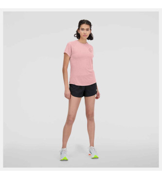 New Balance Impact Run kortrmet T-shirt med tryk, pink