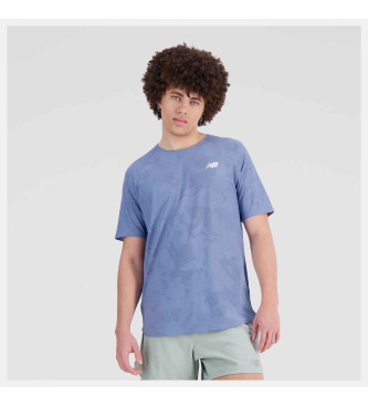 New Balance T-shirt blu Q Speed jacquard