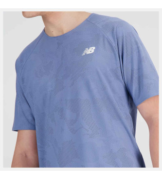 New Balance T-shirt blu Q Speed jacquard