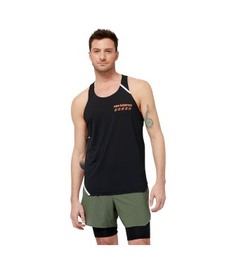 New Balance T-shirt nera con canotta Accelerate Pacer